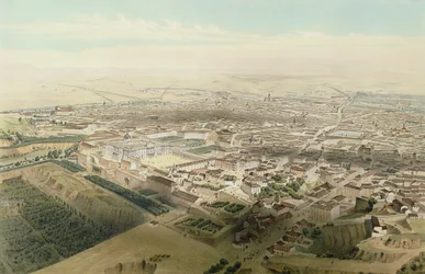 Vue générale de Madrid prise du pont de Ségovie, 1854